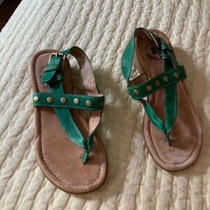 Lucky Brand Green‎ Leather Sandals size 6